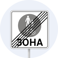 Знак 5.91 Кінець зони для пішоходів і велосипедистів